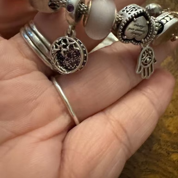 Pandora Silver and Pink Charm Bracelet - Picture 7 of 10